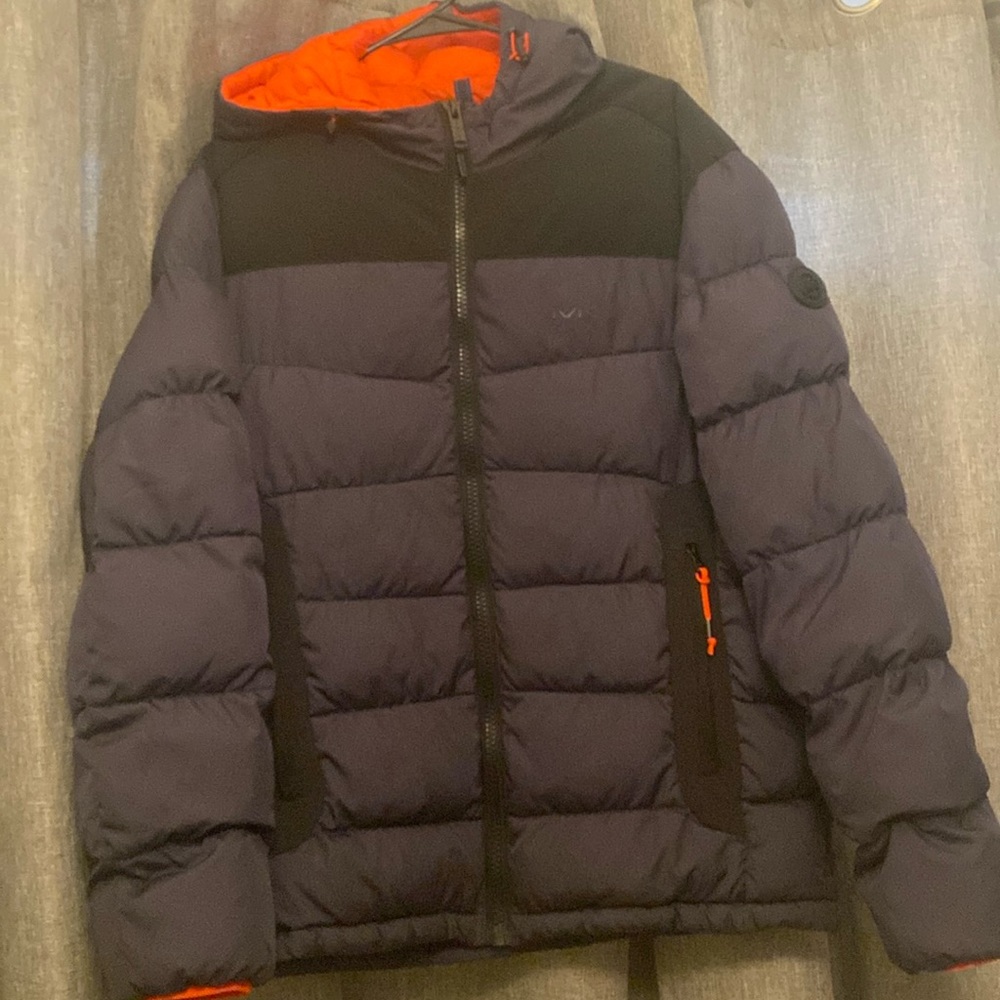 Navy and orange Michael Kors puffer coats - Picture 1 of 5